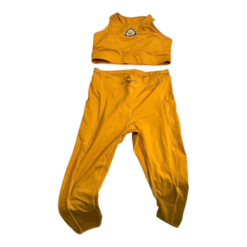 Motion 365 set By Fabletics Size Large Yellow Leggings and Sports Bra Set